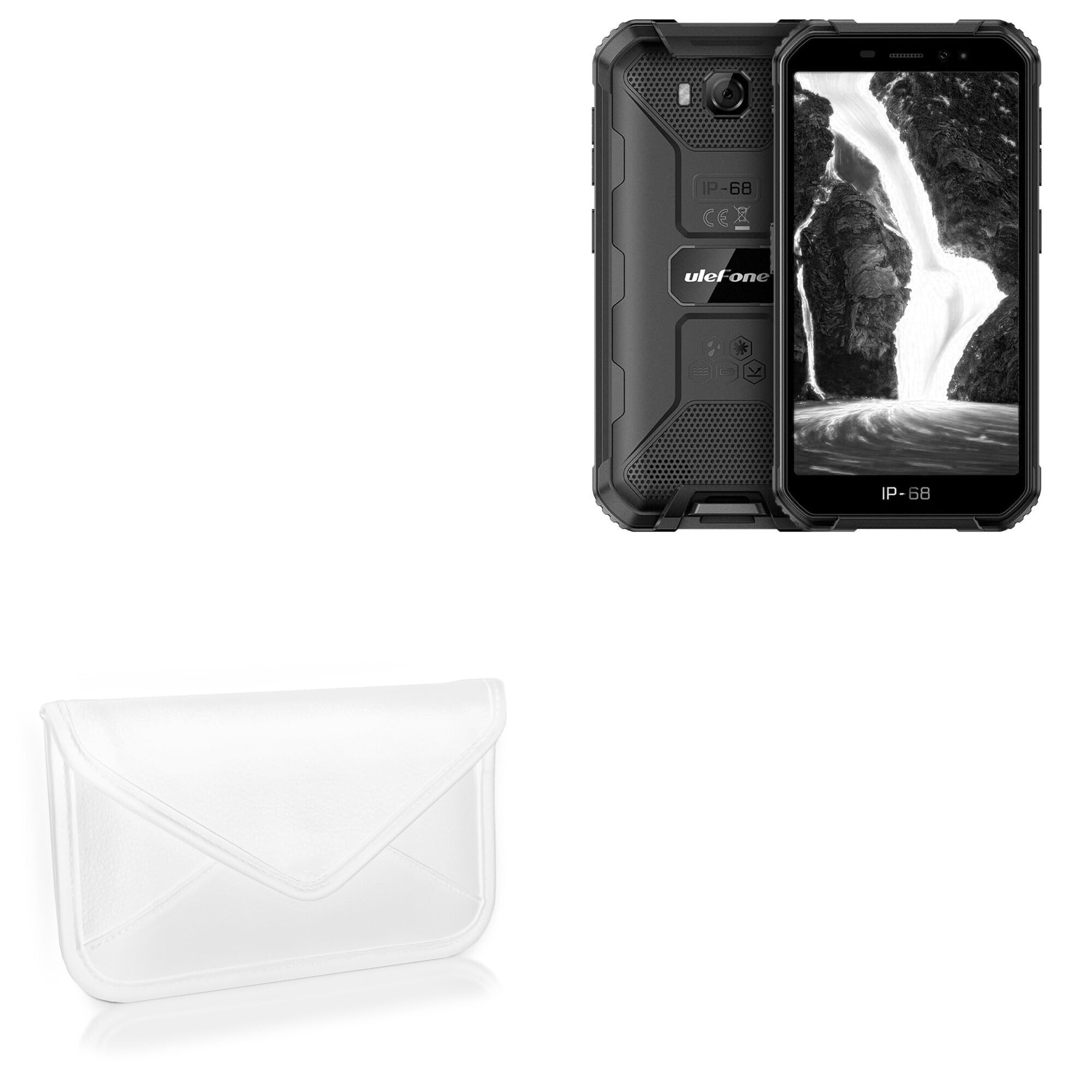 BoxWave Case Compatible with Ulefone Armor X6 Pro - Elite Leather Messenger Pouch, Synthetic Leather Cover Case Envelope Design - Ivory White