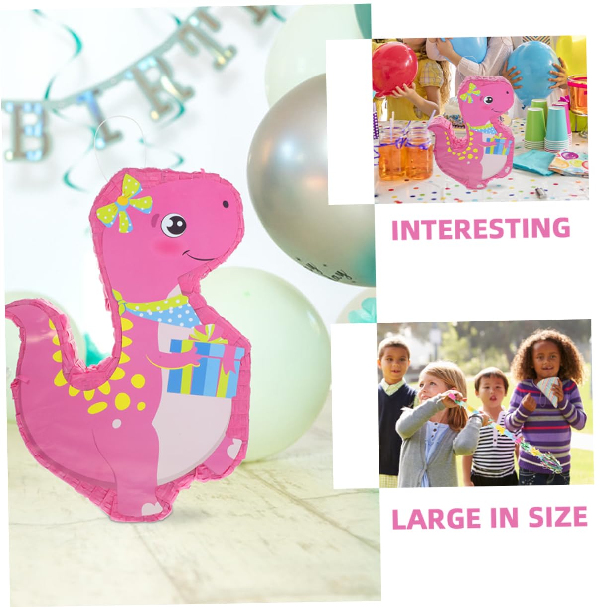 Pinata Dinosauro Carta per Festa Gioco Col Bastone
