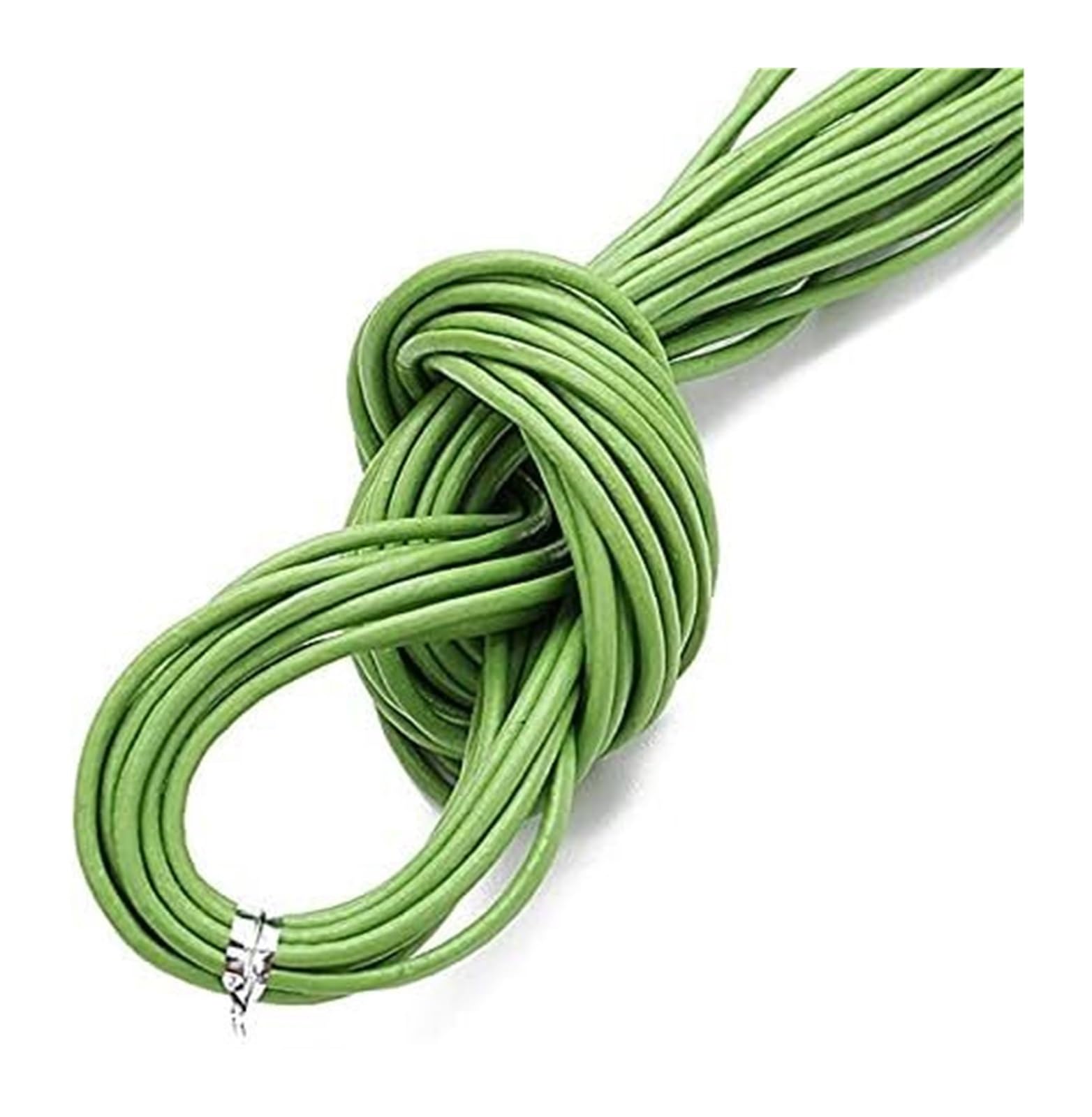 Genuine Round Leather String Cord, Cowhide Leather Cord, Multicolor, 1-3mm, 10 Meters(Green,1.5mm)