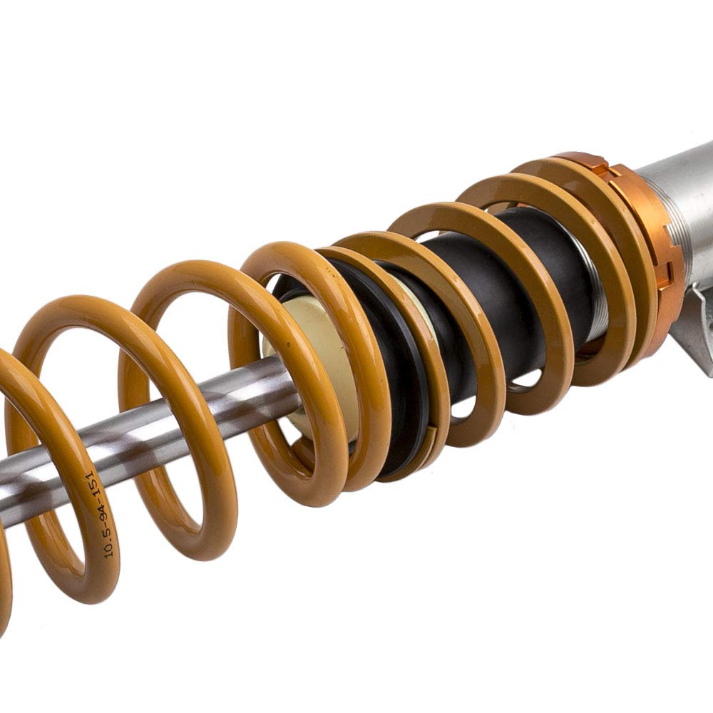 maXpeedingrods 4 Sospensioni Regolabile Ammortizzatori Coilover Accessori Auto Assettato per Fiat Grande Punto 1.2, 1.4, 16V 1.3D, 1.4T-, 1.9D 05-2012 (199), Oro