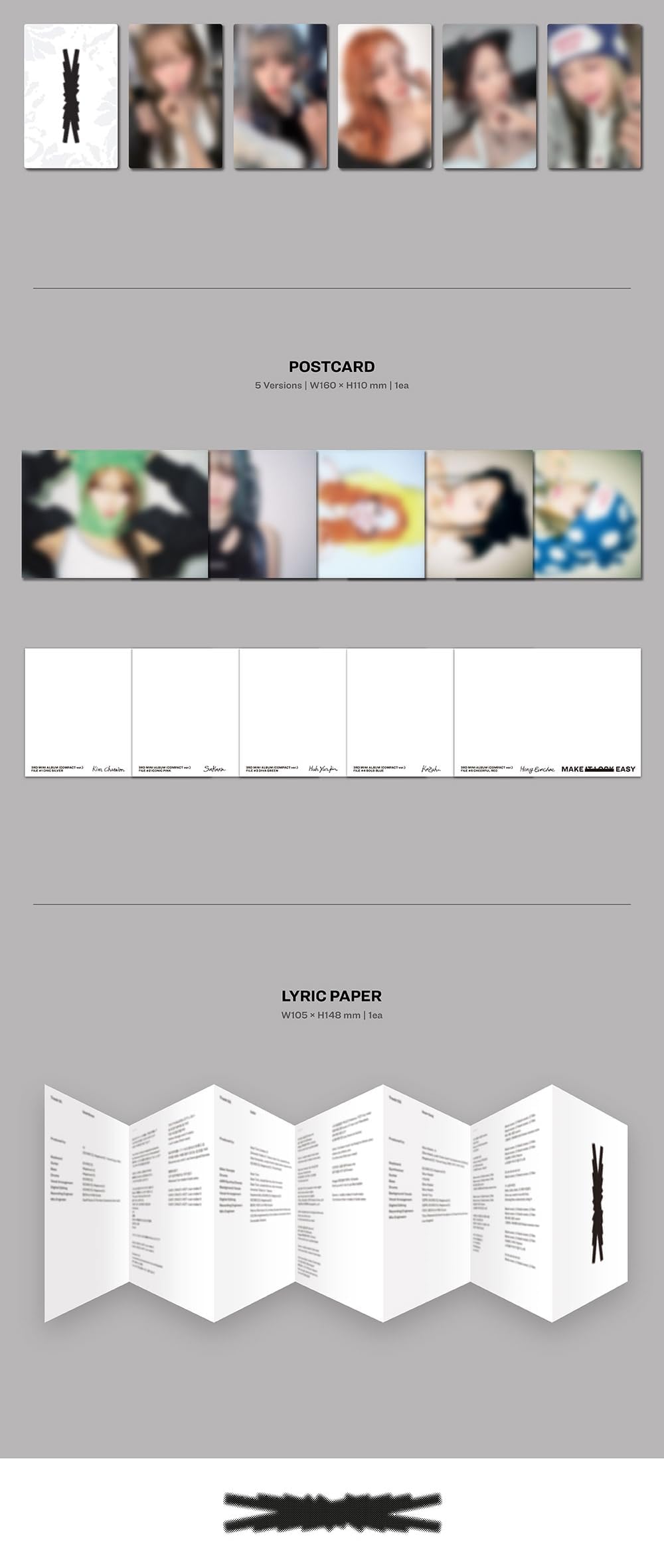 Amazon.com: KPOP LE SSERAFIM Easy 3rd Mini Album Compact Random