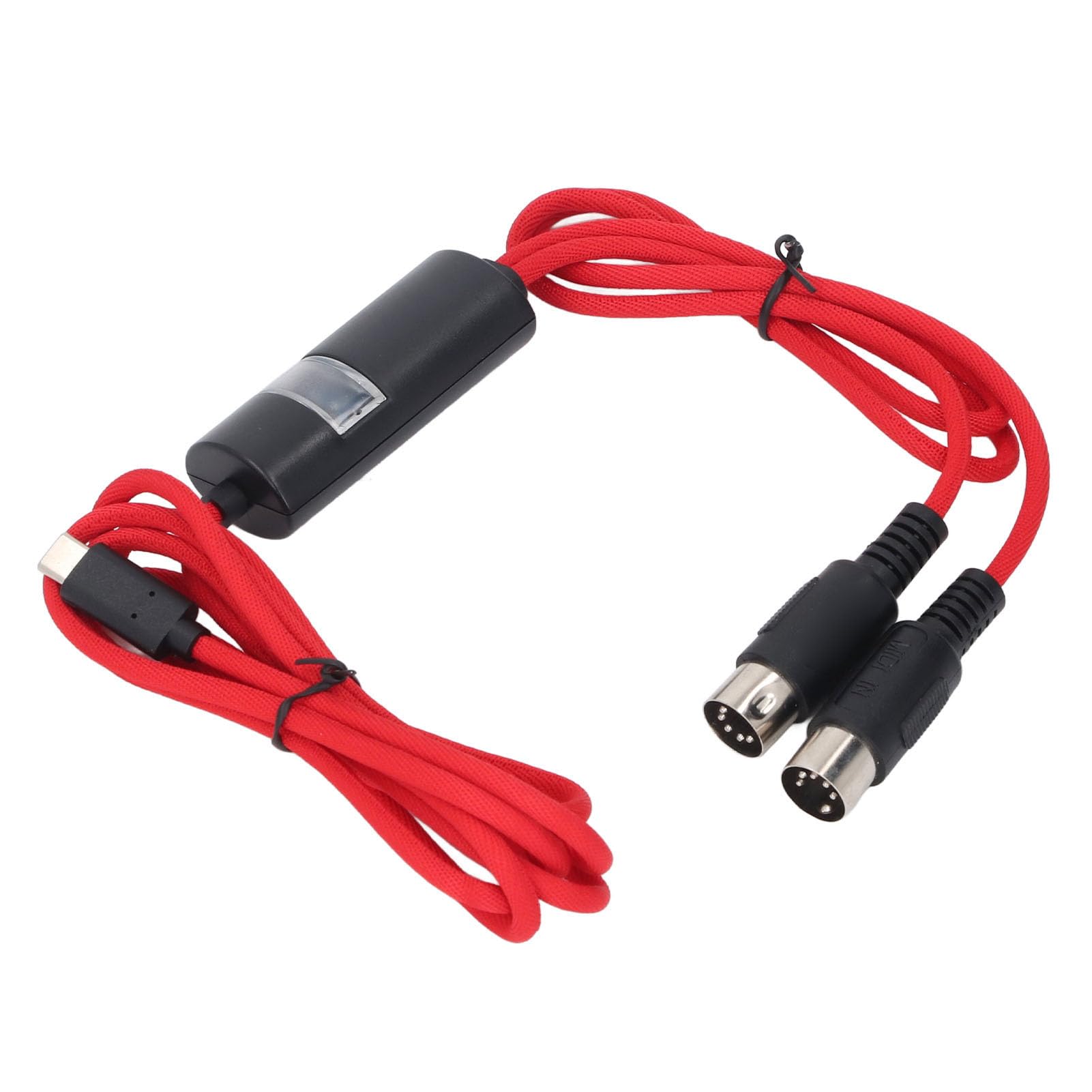 USB C MIDI Cable, Type C to MIDI Interface Cable, 5 Pin MIDI to Type C Cable Adapter, MIDI Interface in Out to USB Cord Adapter for Music Keyboard Piano to PC Laptop - 5ft