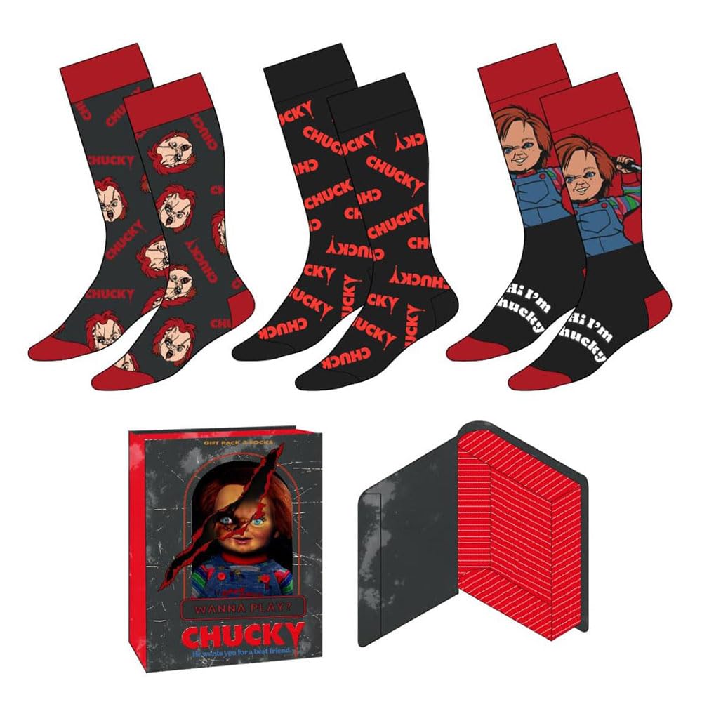 Chucky Pack of 3 Adults Socks for Everyday Wear and Gifts