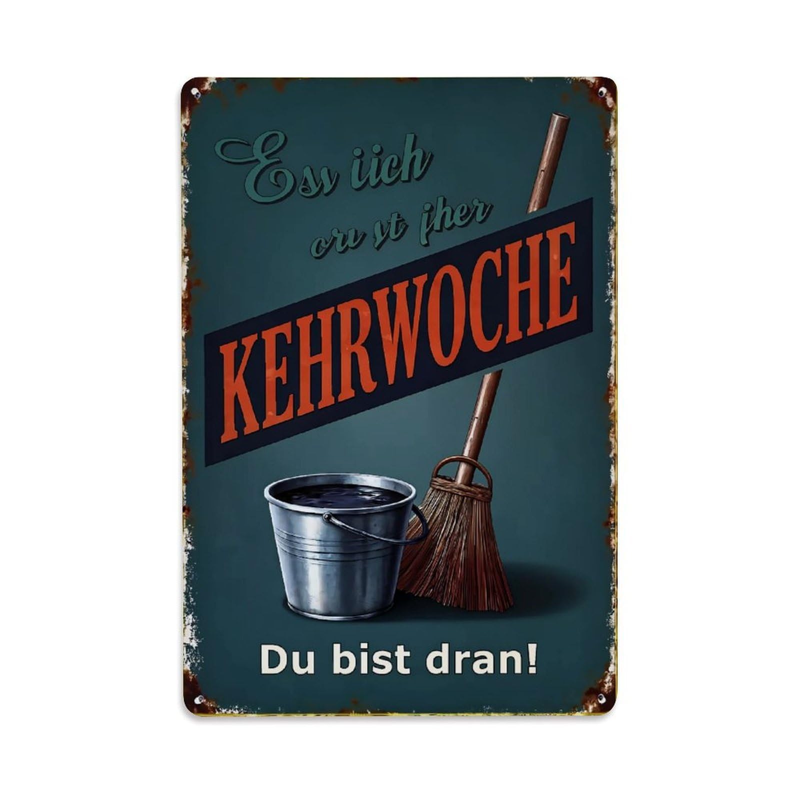 Cleaning Week Notice Sign Vintage Tin Sign Retro Metal Wall Decor Metal Poster, Home Bar Garage Farmhouse Cafe Wall Art Decoration 8x12Inches