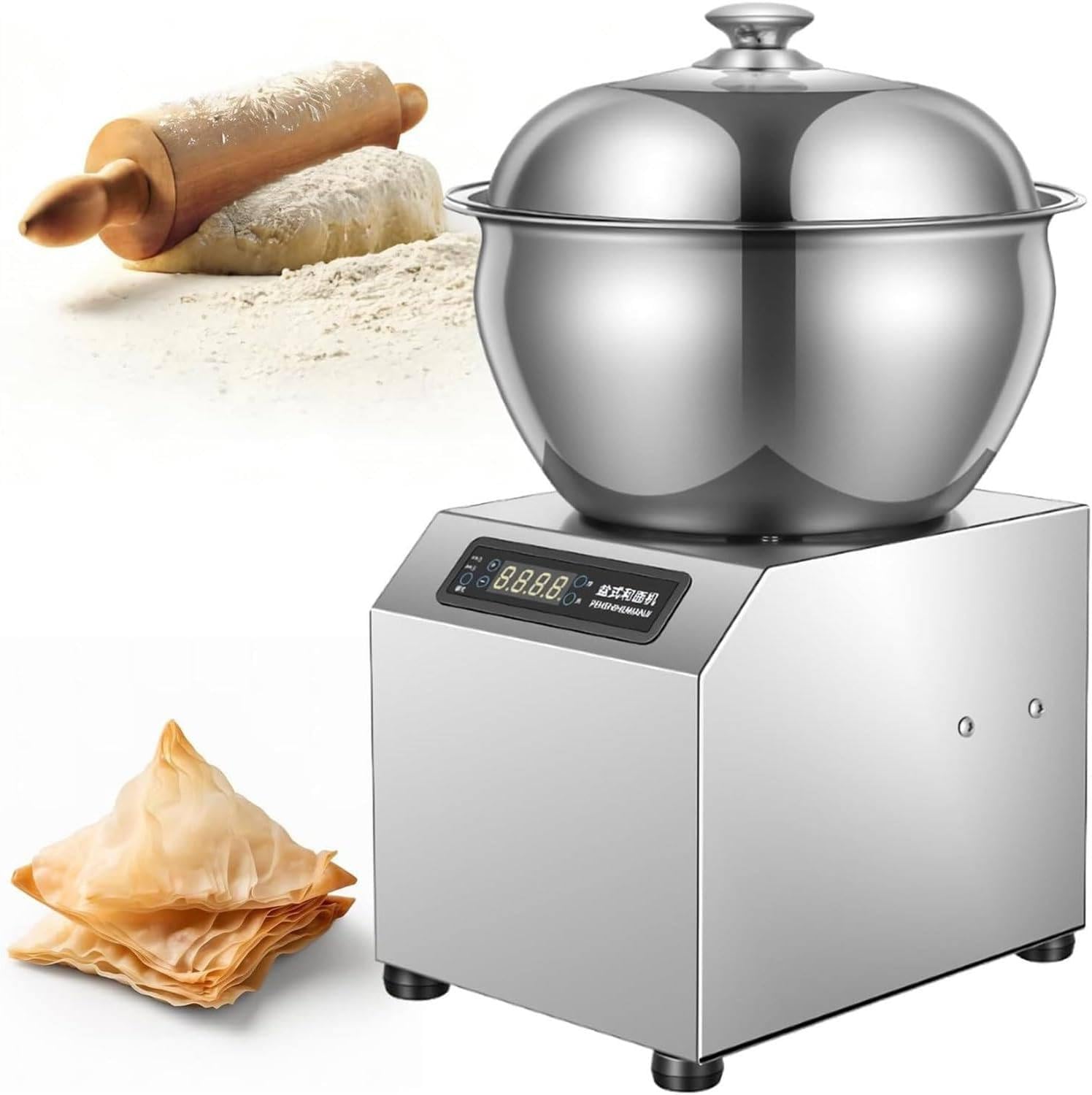Impastatrice a Spirale Commerciale da 5 kg/8 kg con Doppia Rotazione, impastatrice elettrica per impieghi gravosi per panetteria, Ristorante, Pizzeria e Uso Domestico 5KG
