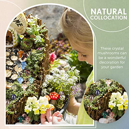 48 Pcs Mini Crystal Mushroom Gemstone Sculpture Decor Carved Witch Mushroom Polished Crystal Cute Mushroom Stones For Witchcraft Supplies Home Garden Lawn Meditation Flower Pot Decor(Retro Style) #TOP5