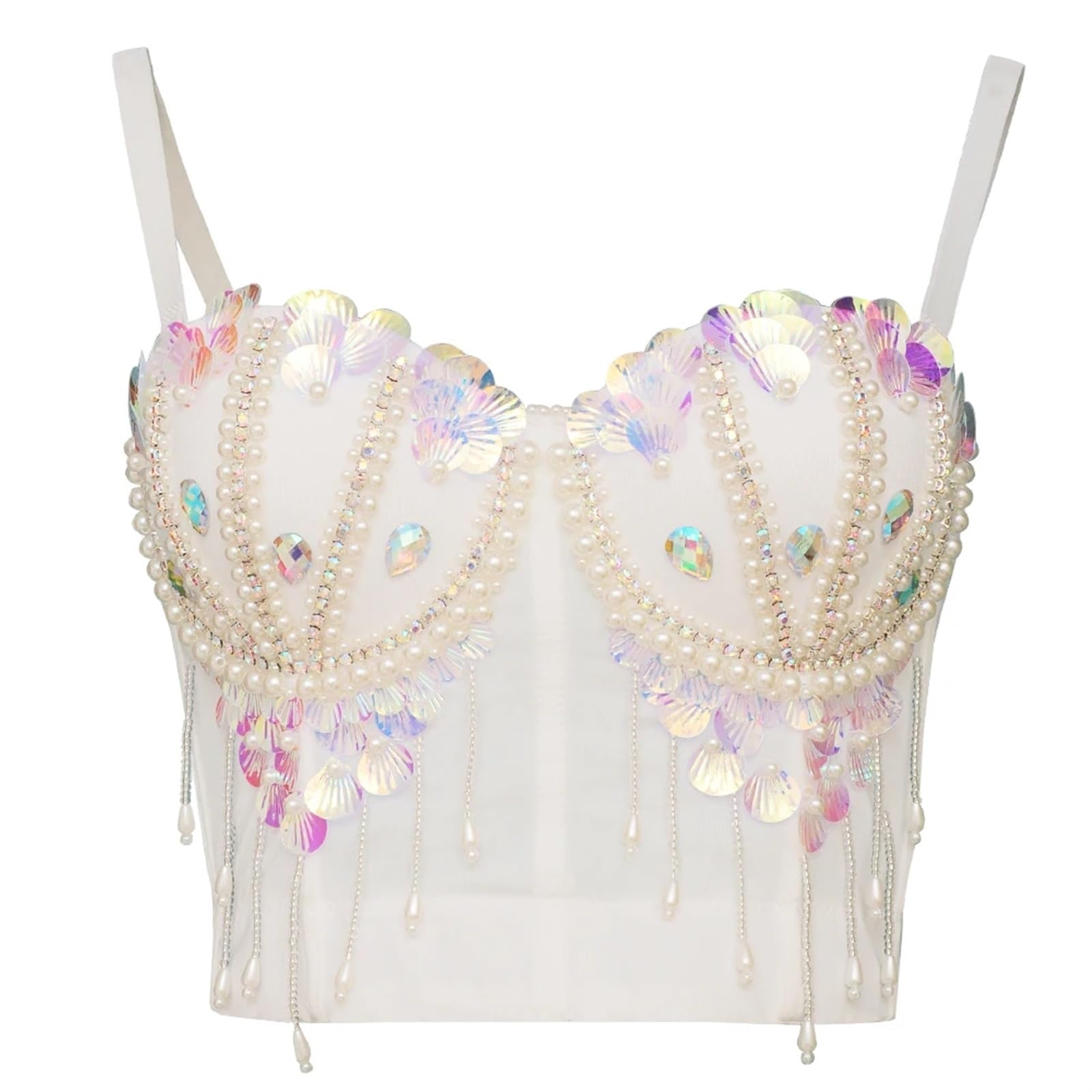 Bustino da donna con paillettes e strass