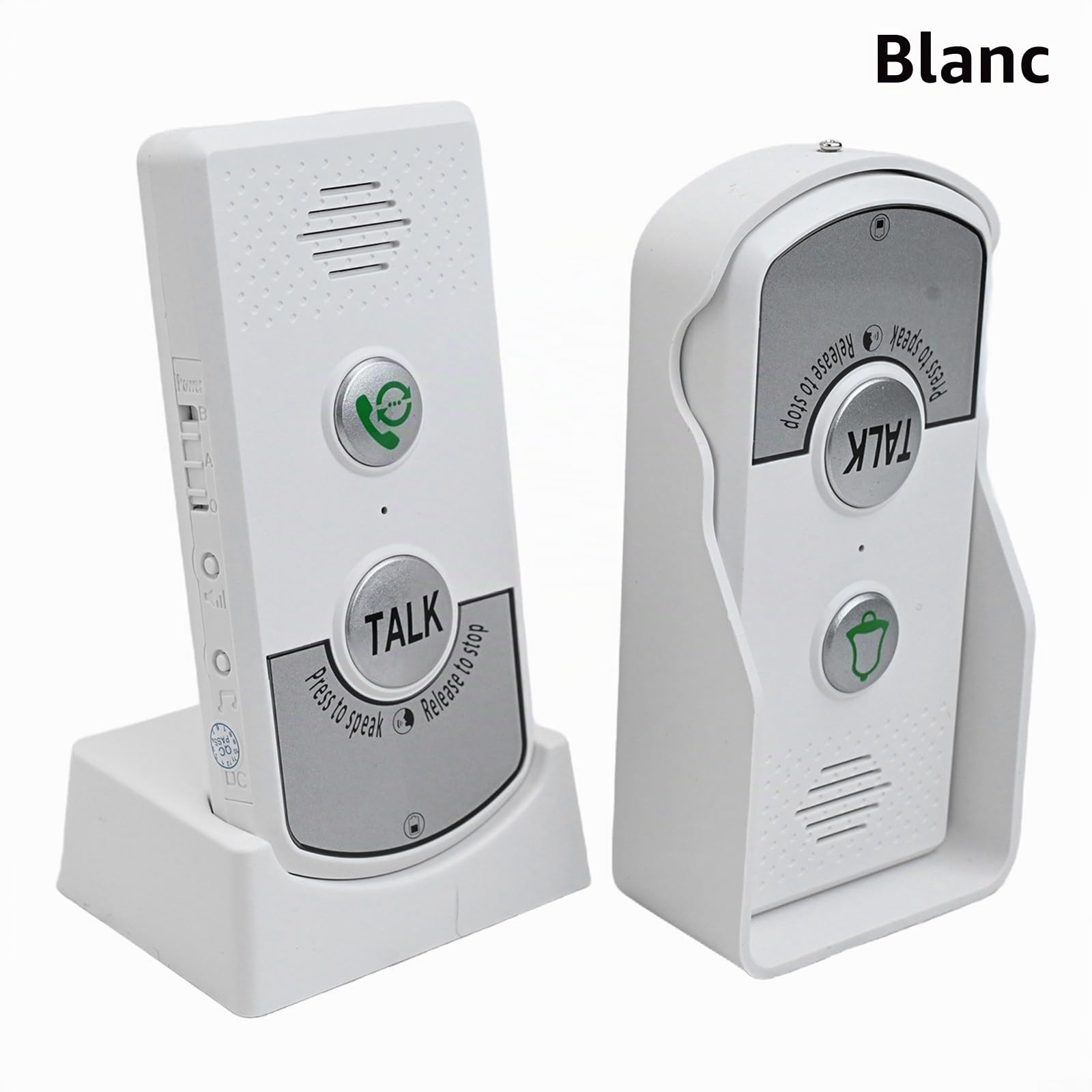 Sonnette sans fil longue portée, sonnette sans fil intelligente, portée de 1000 m, audio bidirectionnel étanche, système d'interphone de sécurité à domicile longue distance (blanc)