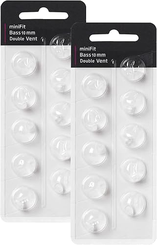 Cúpulas de audífonos para reemplazos Oticon, Cúpulas para graves de doble ventilación Oticon Minifit (0.394 in2 paquetes), cúpulas universales para