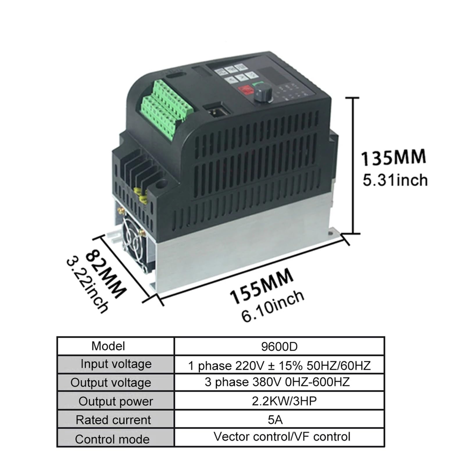 Convertitore VFD a frequenza variabile da 4KW-11KW da 220 V a trifase 380 V Convertitore VFD a frequenza variabile Convertitore VFD da 400 Hz(220V TO 380V 2.2kw)