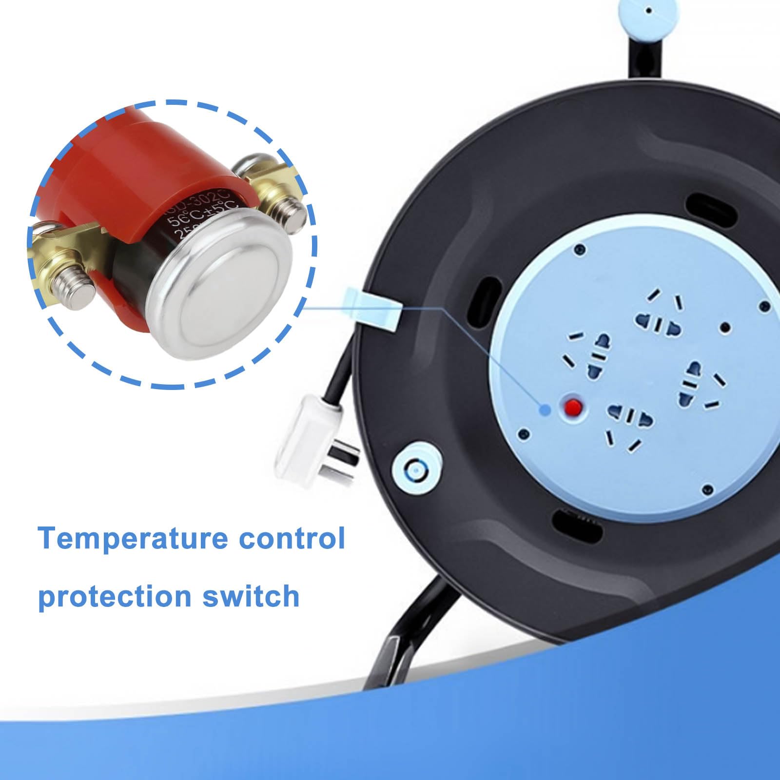 The Lord of the Tools 2Pcs Thermal Self-Resetting Thermal Switch 56°C 250V 16A/10A for Cable Reel Drum Cable Replacement Part Wire Trays Cable Trays Mobile Sockets - Image 3