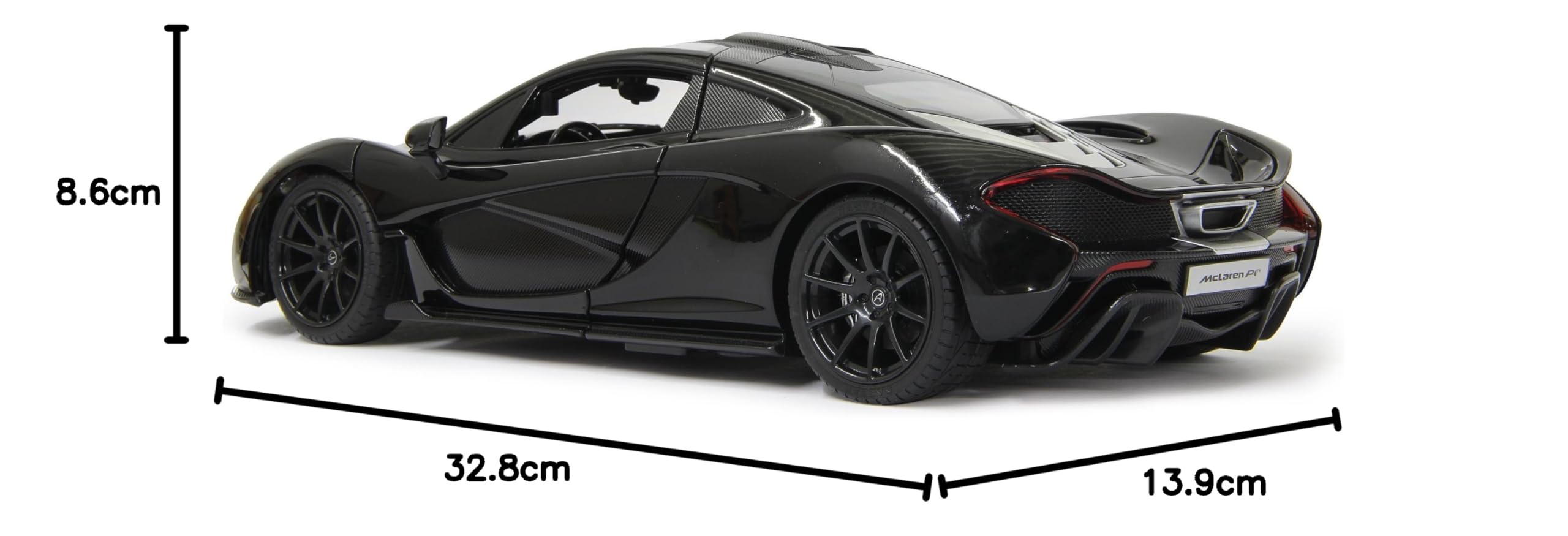 McLaren P1 1:14 27 MHz drzwi ręczne - oficjalnie licencjonowane, ok. 1 godzina jazdy, ok. 11 km/h, szczegółowe wnętrze, wysokiej jakości wykonanie, światło LED