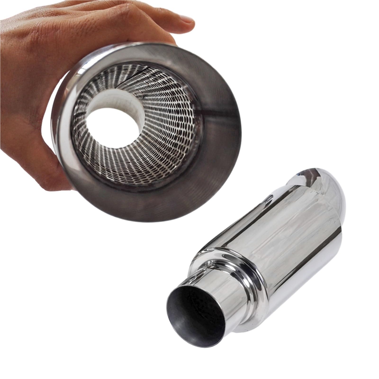 Tłumik układu wydechowego 2/2,5 ″ Rury tłumika wydechowego samochodu Uniwersalny system rur wydechowych 51MM Tłumiki sportowe wyścigowe ze stali nierdzewnej Turbo Sound Boost(2.5inch)