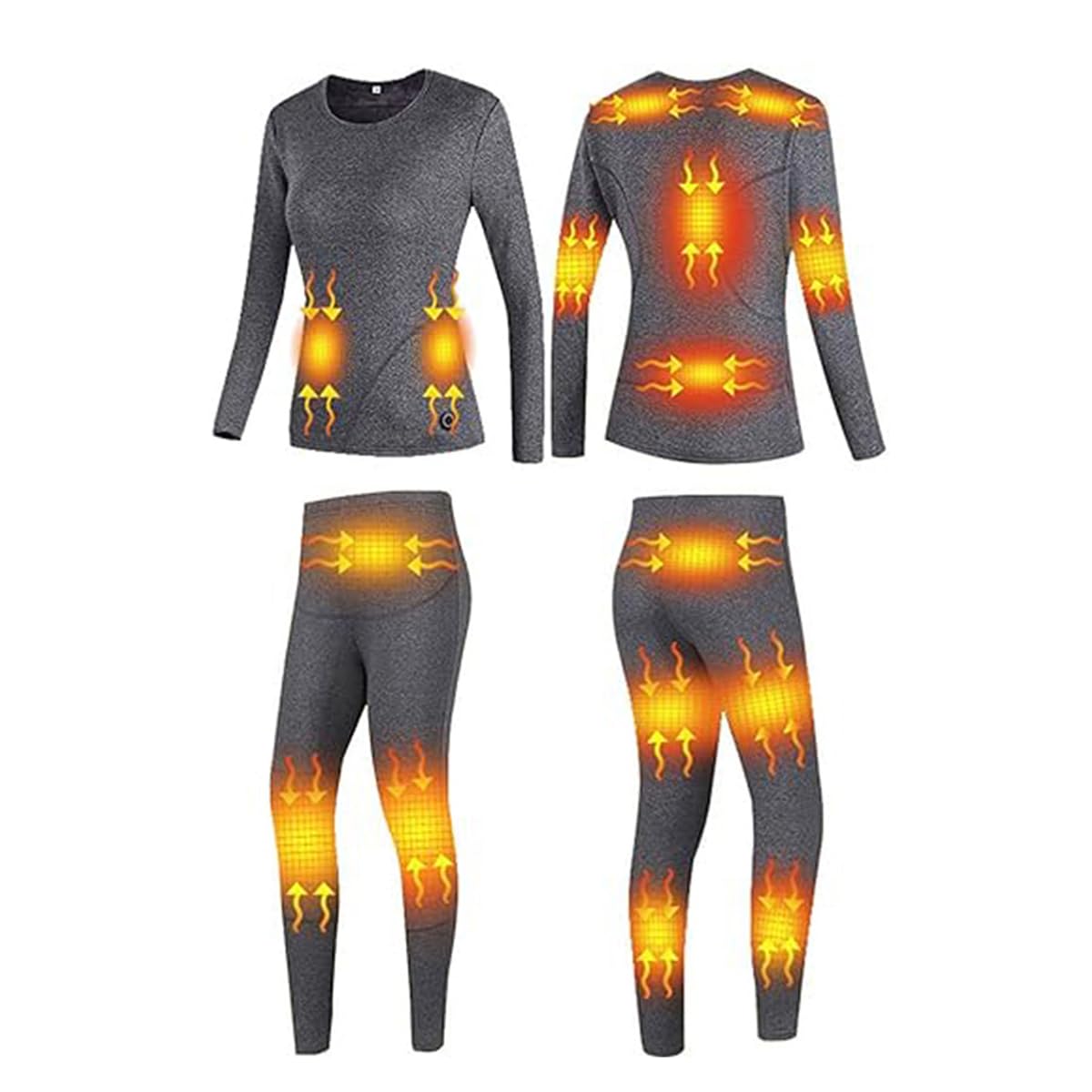 Podgrzewana bielizna outdoorowa, 16 stref, 3 regulacja temperatury, elektryczny zestaw bielizny USB do jazdy na rowerze (bez powerbanku)