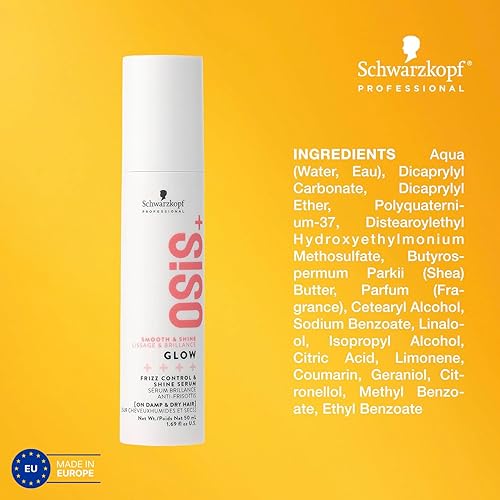 Miniatura 4 de OSiS+ Glow - Suero de brillo antiencrespamiento para cabello, 1.69 onzas, fórmula ligera, de sujeción ligera, control del encrespamiento y