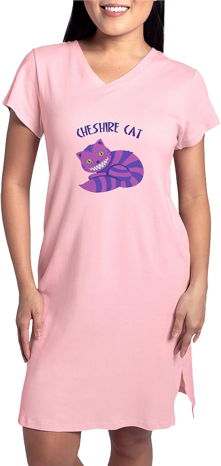 CafePress Cheshire Cat Women's Nightshirt, Soft Long Pajama Shirt, Cotton PJs/Pyjamas