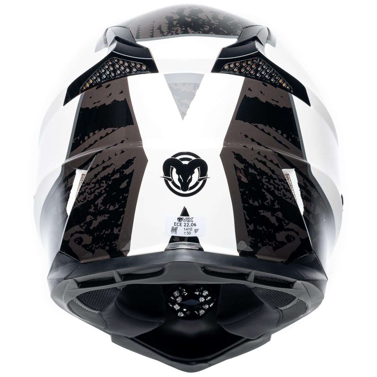 DIRTY CANCAN Casque de motocross | Homologué ECE 22.06 Black/White | Casque scooter