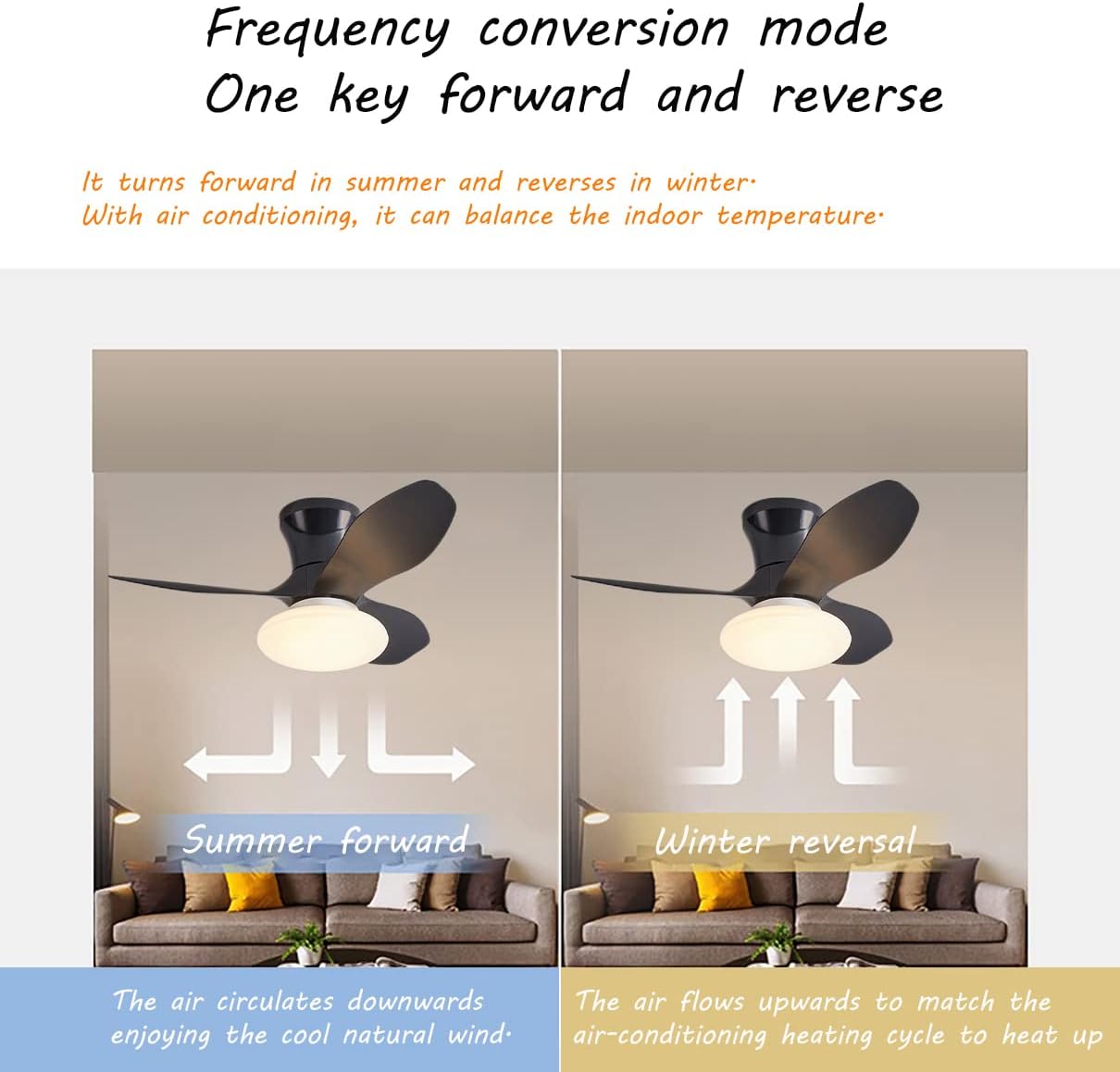 YUEGOO Ceiling Fans with Lamps,Kids Fan with Ceiling Light Reversible 3 Colors Dimmable Silent Remote Control Bedroom Fan Ceiling Lights Indoor Dining Room Ceiling Fan Light/Black/a