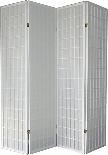 Legacy Decor - Separador de habitación, de e 3, 4, 6, 5, 8 paneles de habitación, estilo Shoji, de 6 pies alto, Madera, Blanco Blanco,Negro
