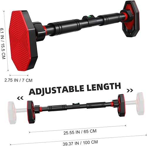 Miniatura 2 de GALPADA Barra de dominadas portátil ajustable para puerta, resistente, sin taladro, para equipo de fitness en el hogar, estante de ejercicio de
