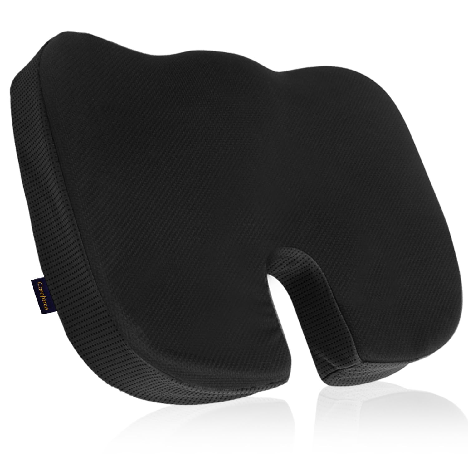 Careforce Orthopedic Coccyx Cushion for Tailbone Pain Car Seat Cushion for Chair Pillows for Sitting Coccyx Seat Cushion for Tailbone Pain Relief Cushion for Car Driving Seat Office,Home Chair- Black