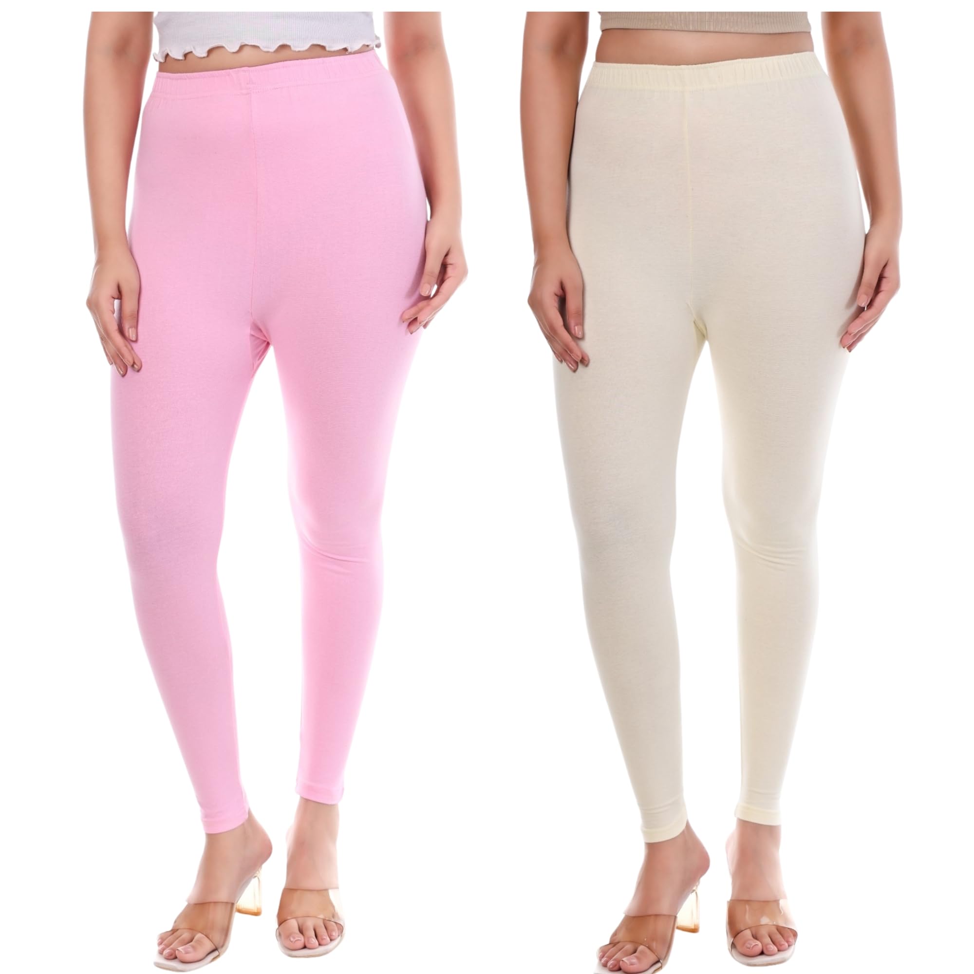 Stretch Cotton Ankle Length Leggings for Women, Mid Rise Waist, Full Length, Breathable Stretchable Fabric, Figure Enhancing Design, Sizes M to 2XL.-image-11