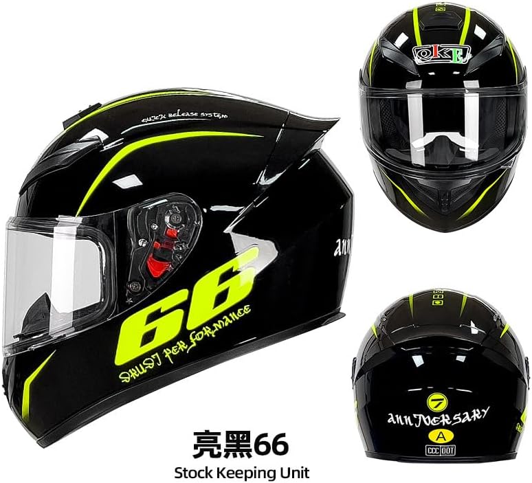 Miniatura 2 de Casco de motocicleta de carreras de motocross, casco de cara completa con visera interna tintada y aprobado por DOT para ciclomotor, ATV, Cruiser
