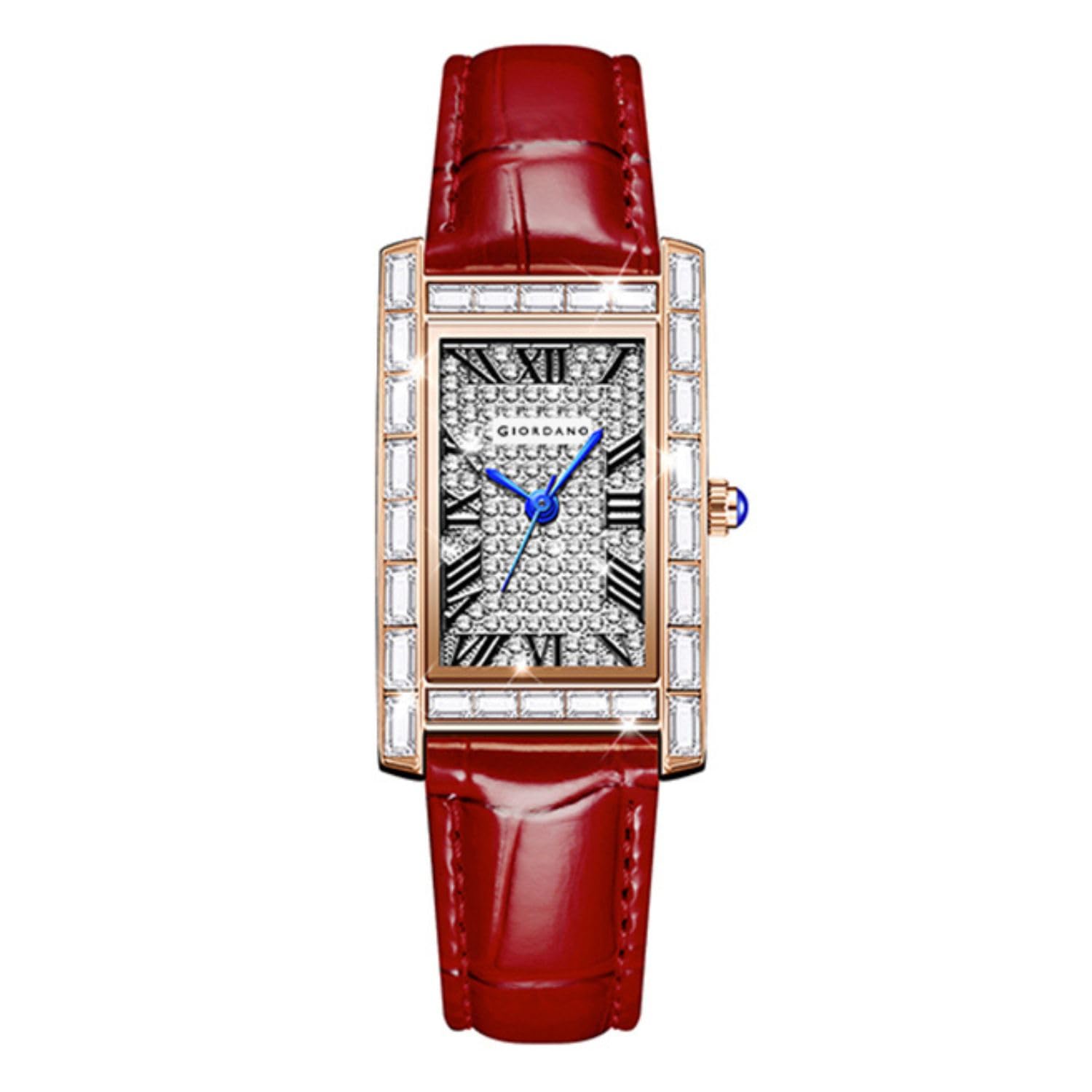 Rectangular Dress Watch for Women with Crystal Bezel, Roman indiced and Sparkling Dial-image-40