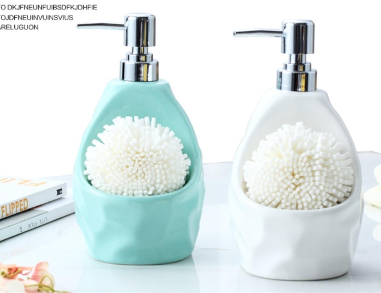 Łazienka Pompa Mydła Alokacja Ceramicznego Emulsji Z Łazienką I Kuchnią Biuro Dozownik Mydła Płynie(White)