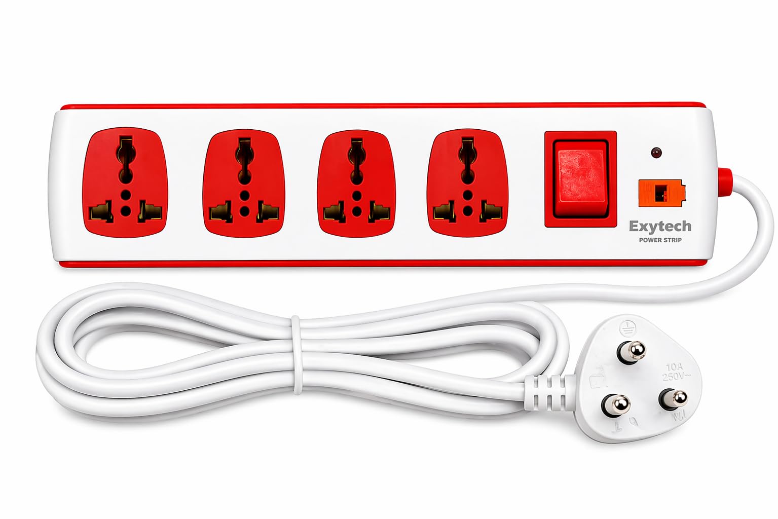 EZ401SR Power Strip Extension Cord 10 Amp Output 240 Volts with 2.5 Mtr Power Cord | 4 Universal Sockets + Master Switch | Heavy Duty| Multi Plug Extension Board for Home, Office & Appliances-image-28