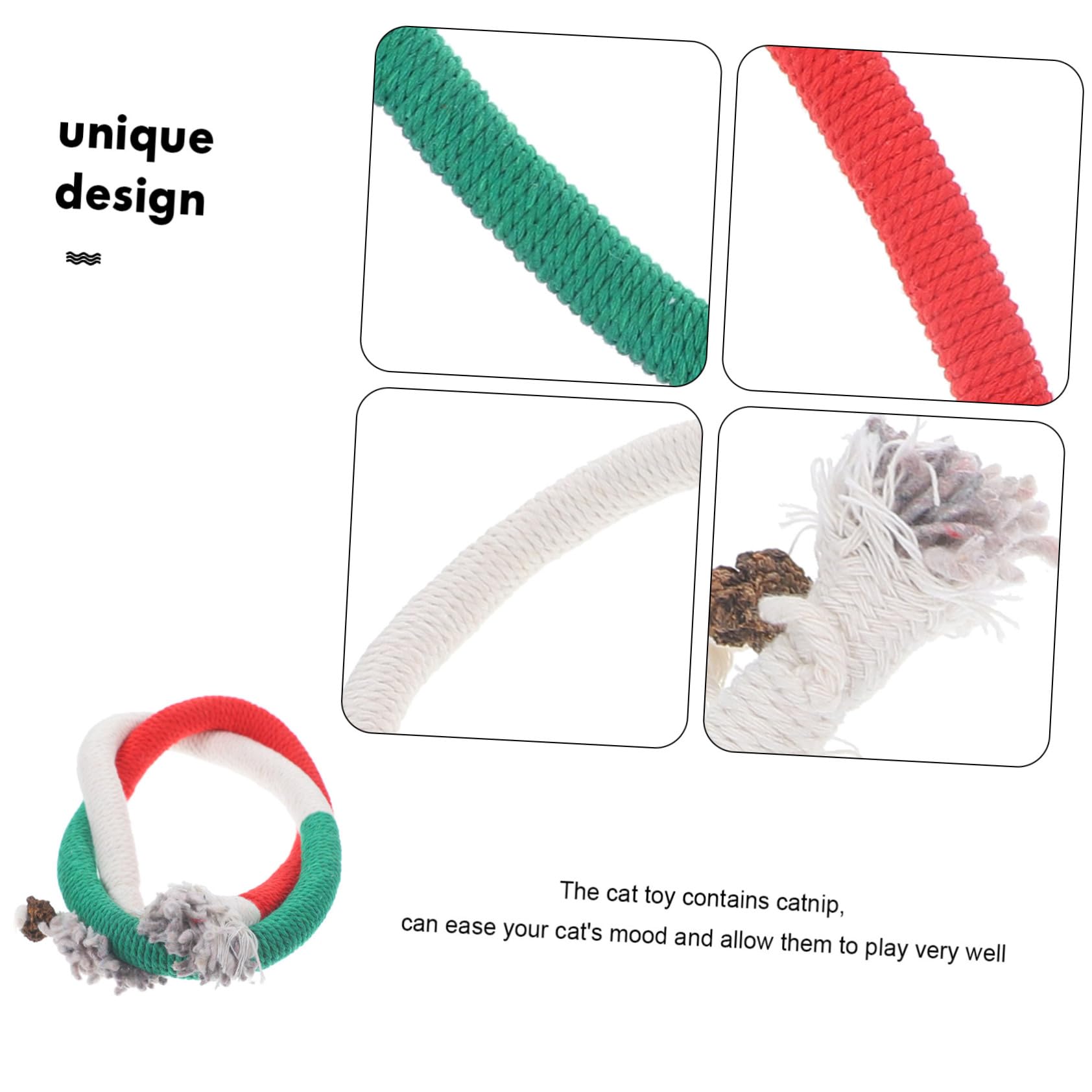 Kisangel Lot De 5 Jouets Interactifs en Corde De Coton Infusé pour Chat pour Jouer avec Les Chatons 3 Pièces X 5