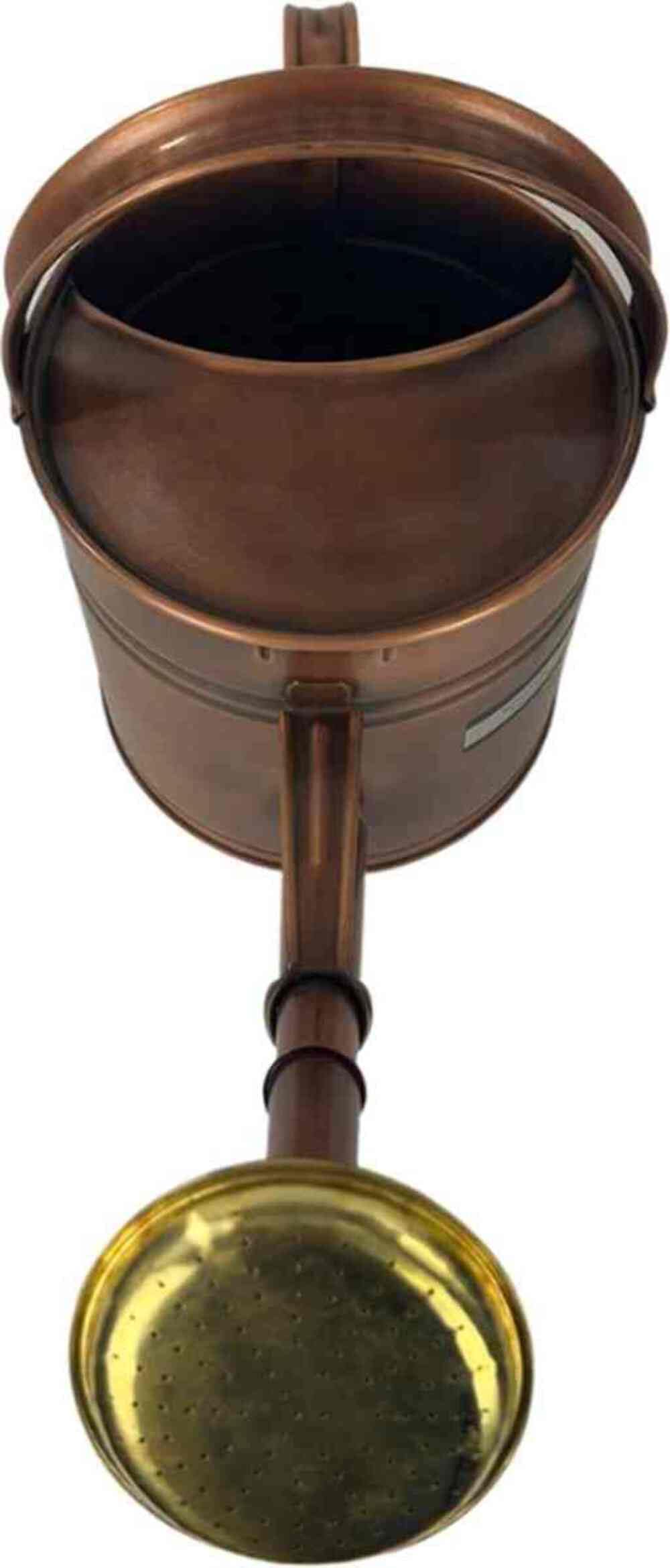 Gießkanne mit Brause aus Kupfer-Metall, 5 Liter, Anthrazit