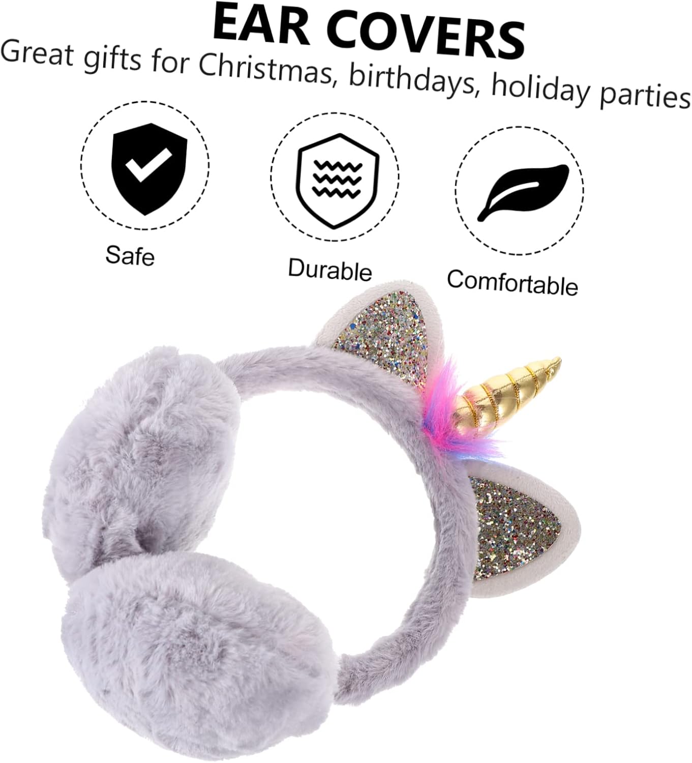 VANZACK Unicorn Earmuffs Christmas Warmer Warm Earmuff Fluffy Ear Muffs Ear Covers Plush