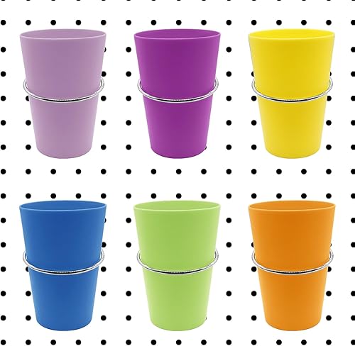 Miniatura 1 de Paquete de 6 recipientes para tablero de clavijas con cubos de almacenamiento, tarros, organizador de tazas para banco de trabajo, herramientas de