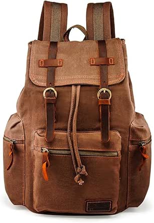 Amazon.com: GEARONIC Vintage Canvas Backpack, Casual Daypack Backpacks ...