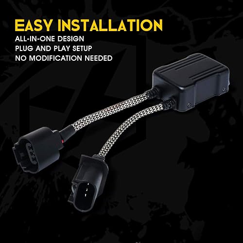 Miniatura 6 de Xprite Adaptador antiparpadeo de luz Canbus  Solución sin errores de decodificador de resistencia para H13 (1 par)