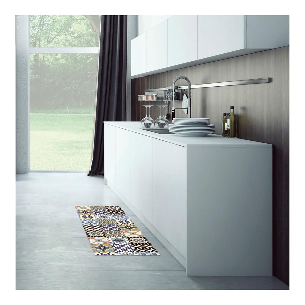 STOR PLANET Tapis Vinyle matelassé Chrome Hydraulique 50 x 140 cm, Chlorure de polyvinyle, Neutre