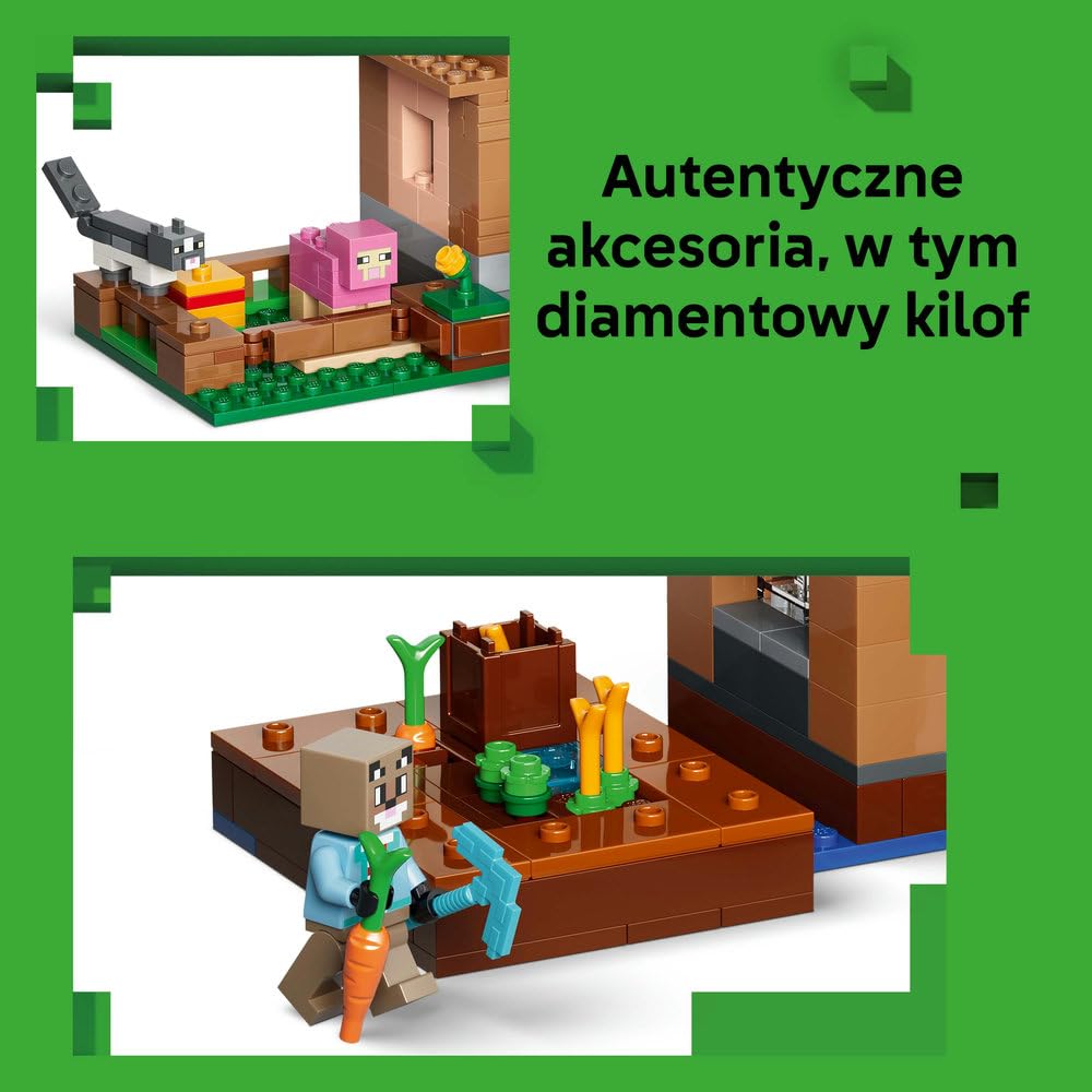 LEGO Minecraft Najazd przywoływaczy na wioskę 21596 | scenka Minecraft, zestaw akcji z gry, prezent dla fana Minecrafta 9+, 607 elementów