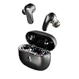 Skullcandy Rail ANC Wireless Earbuds, Bluetooth Headphones, Active Noise Cancelling, Up to 38 Hours Battery, Microphone for iPhone Android, Customizable via Skull-iQ App - True Black