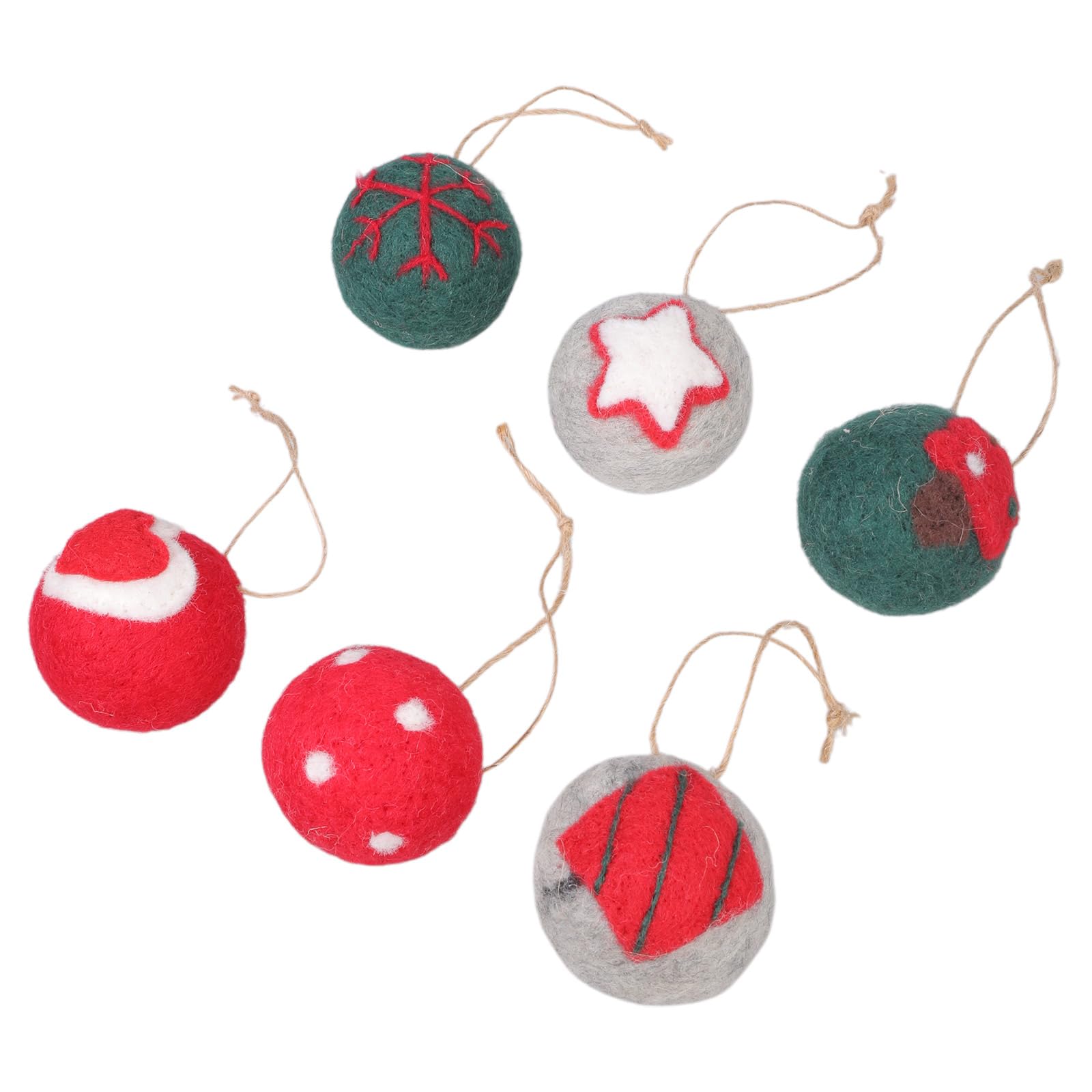 Buxuaaaa Three Color Elk 6Pcs Felt Christmas Ball Pendant Christmas Tree Decor Supplies Household For Wedding Birthday Party Background Decor Pendant Ornament