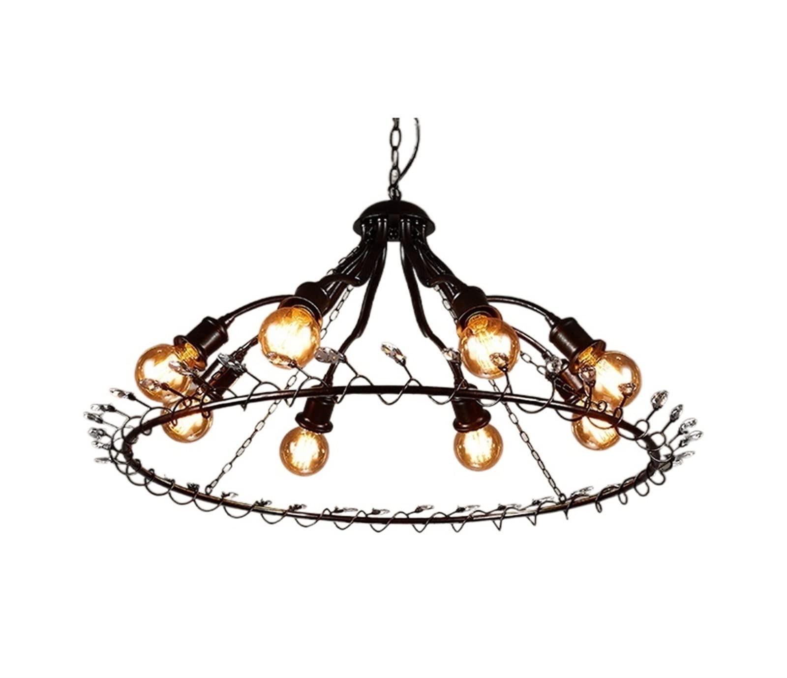 Lustre industriel à 8 lumières pour sublimer l'ambiance rétro de votre salle à manger