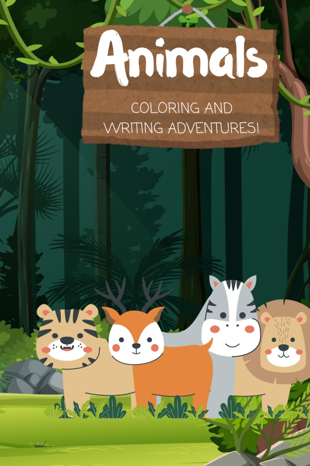 Animals - coloring and writing adventure: Children coloring book