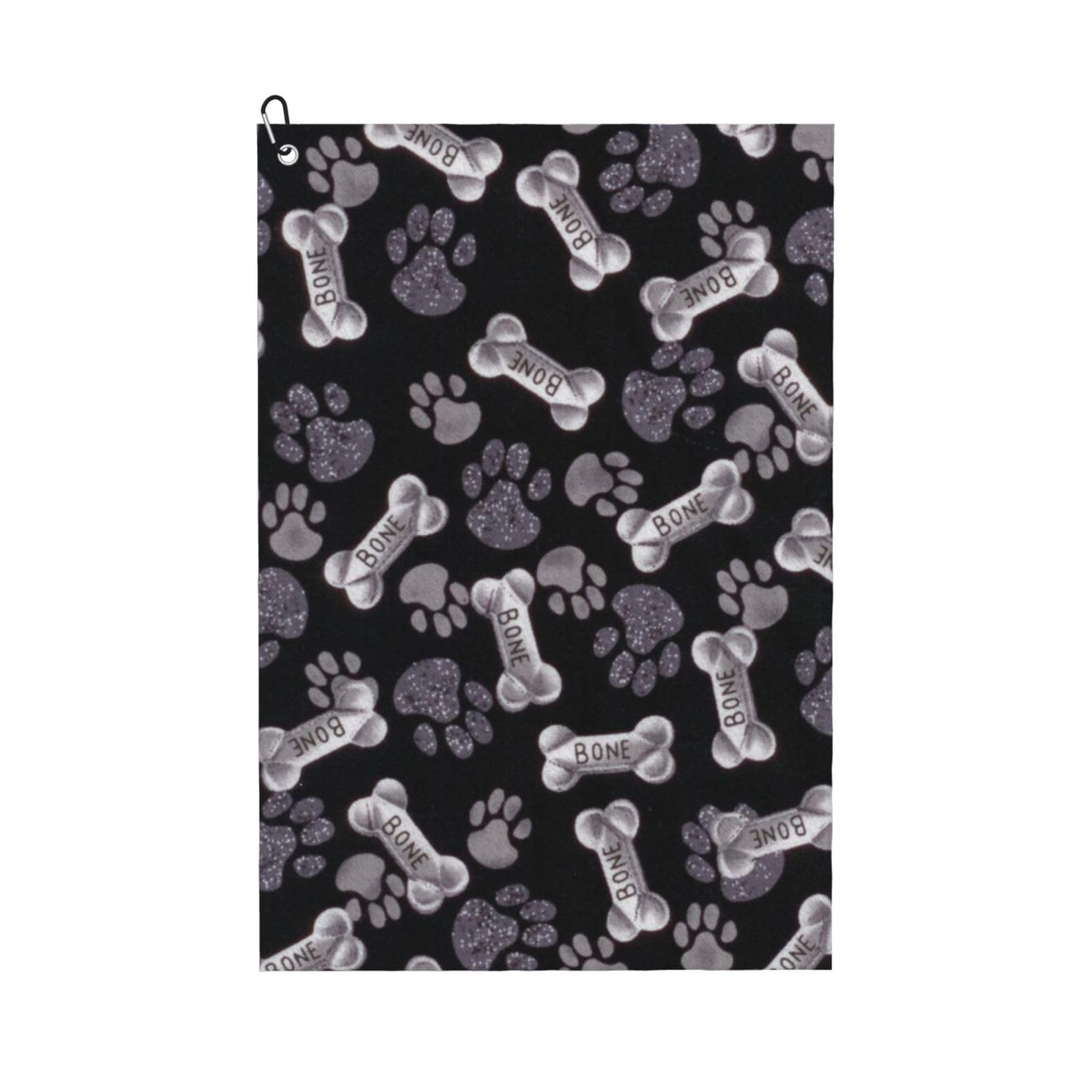 Hnnkloy Dog Puppy Paw, 16x24 in Portable Waffle Golf Towels with Carabiner Clip for Golf Bag