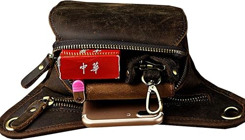 Miniatura 7 de Riñonera de cuero para hombres y mujeres, cinturón multiusos para motocicleta, bicicleta, deportes al aire libre, táctica, ciclismo, equitación,