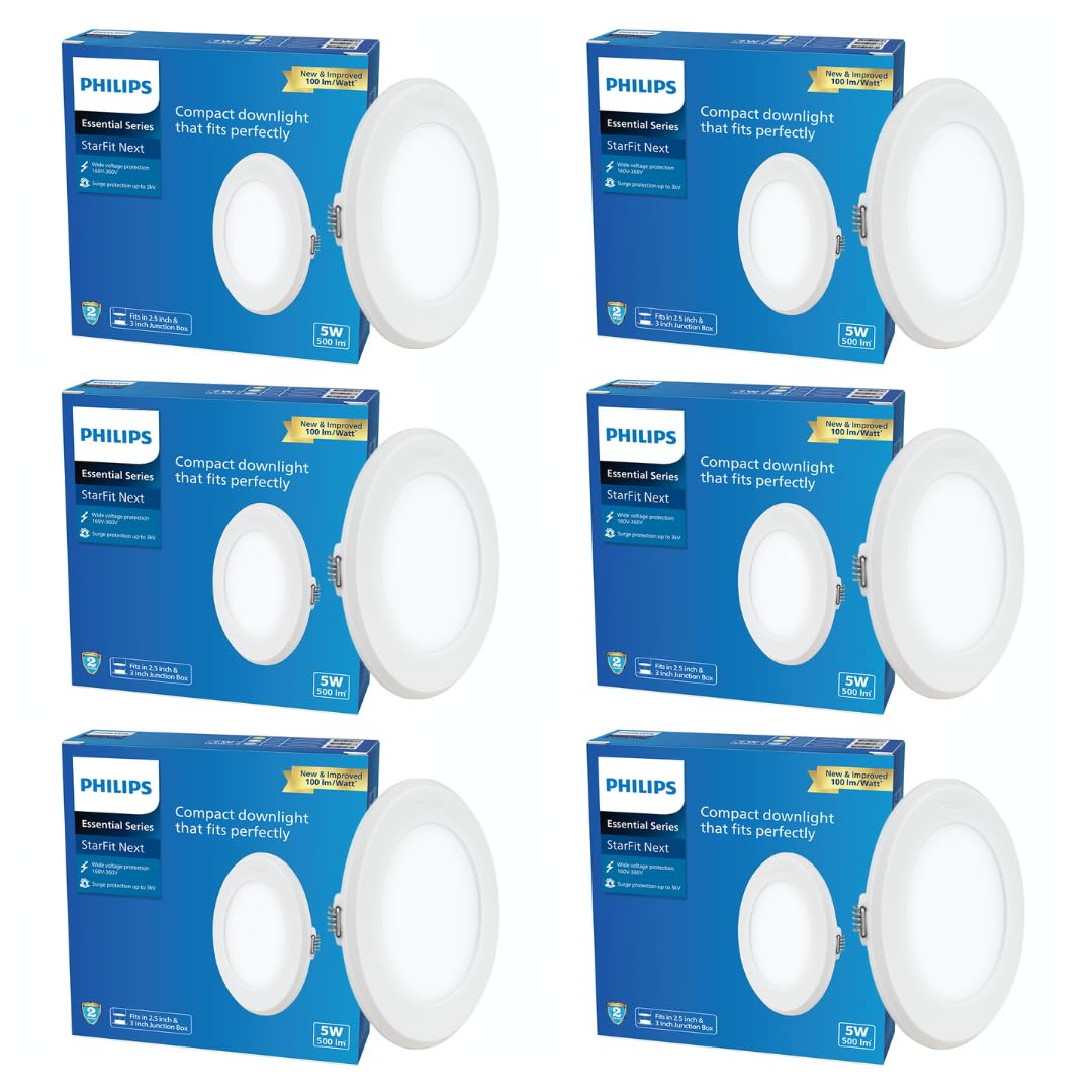 Philips 5W LED Downlighter | Starfitnext Concealed JB LED Ceiling Light | Cutout Size : 3 Inch, Colour : Cool Day Light, Pack of 6-image-4