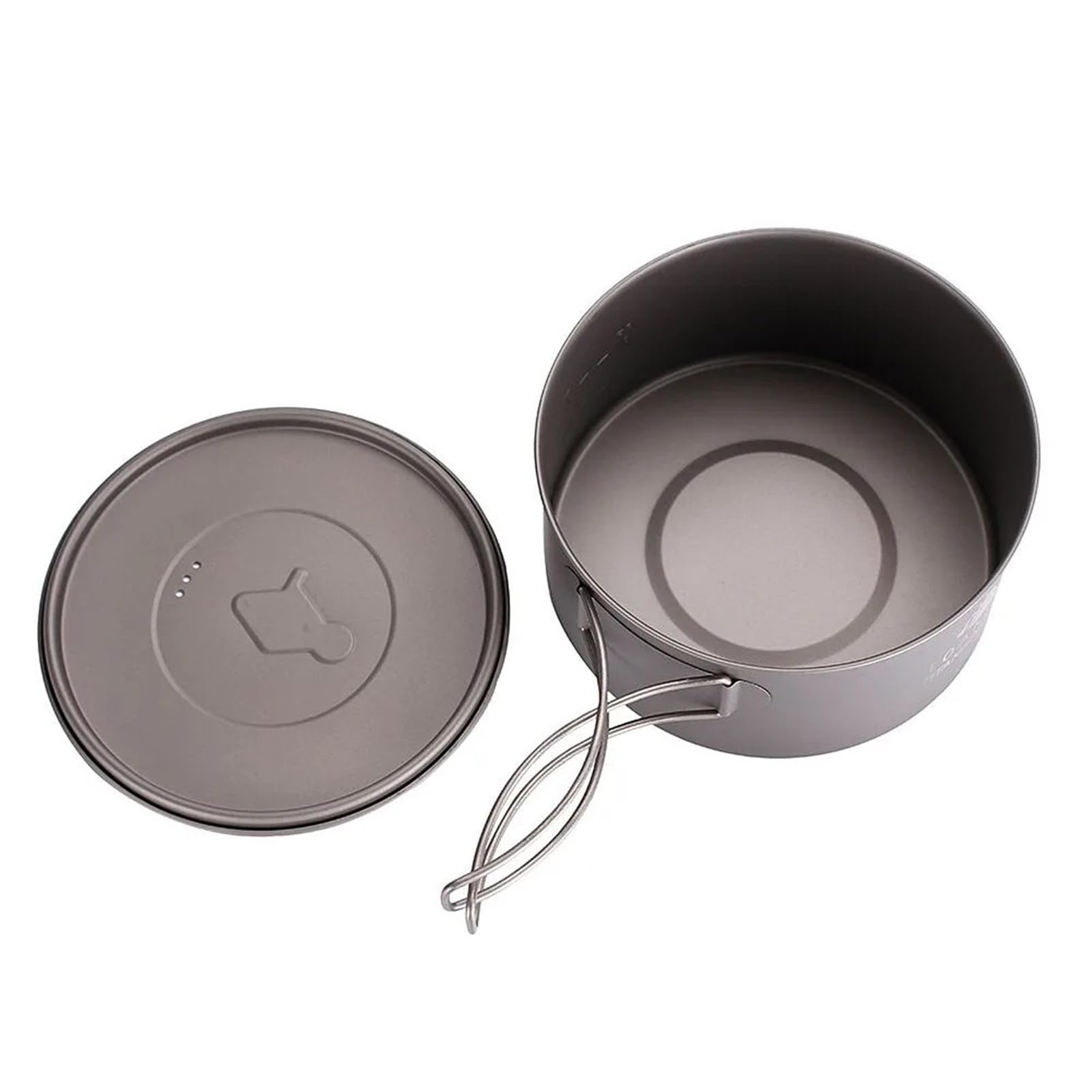 Olla de Titanio Ultraligera de 900 ml: Utensilios de Cocina for Acampar al Aire Libre con Tapa y asa for Picnic