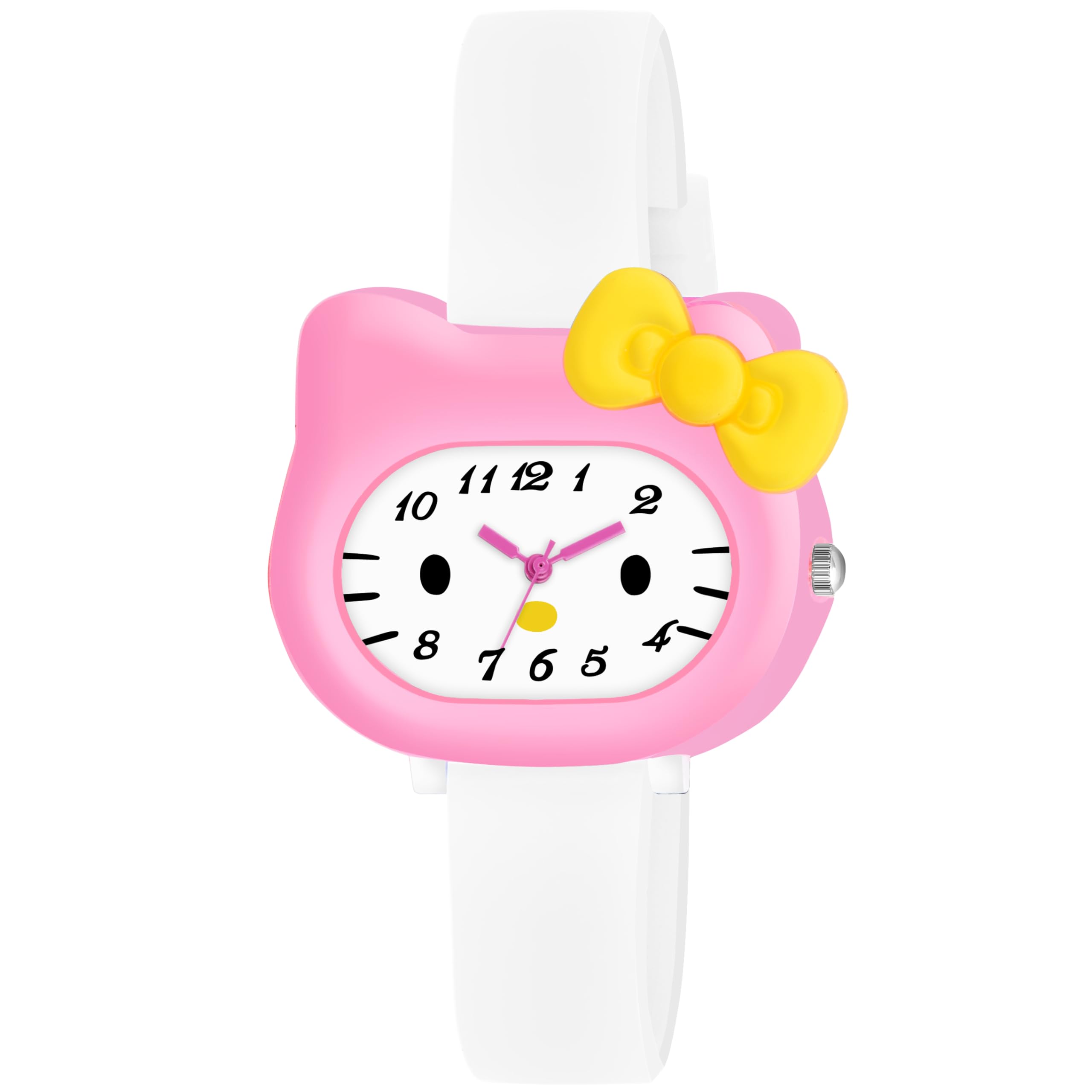 ON TIME OCTUS Analog Hello Kitty Kids Watch for Girl's KD (White Dial Multi-Coloured Strap) (White)
