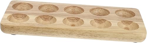 Miniatura 10 de 1 bandeja de madera práctica soporte de almacenamiento para refrigerador diseño de ahorro de espacio, ideal para organizar huevos adicionales, base