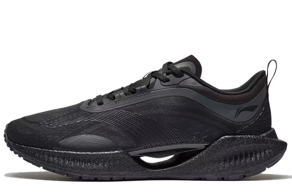 LI-NINGMen SUPER LIGHT Light Running Shoes BOOM Cushion Support LiNing Breathable Bounce Sneakers Sport Shoes Black ARBS001 , 41 2/3 EU