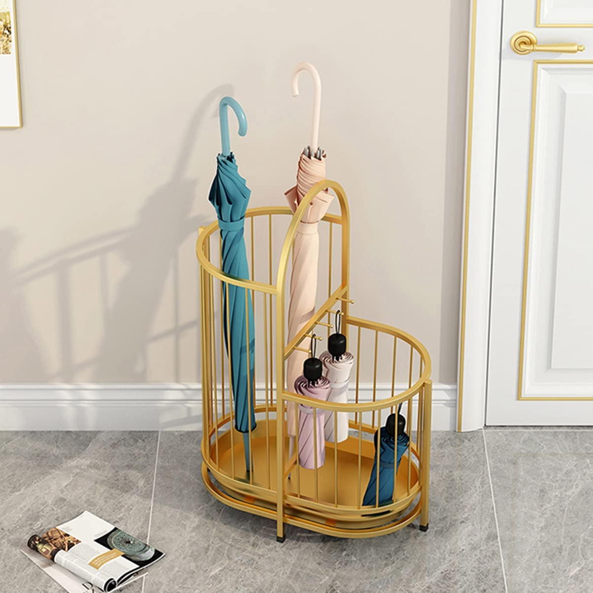 GYRAZXS Slim Umbrella Stand - Space-Saving Entryway Storage for Umbrellas, Canes & Walking Sticks - Hallway Organizer